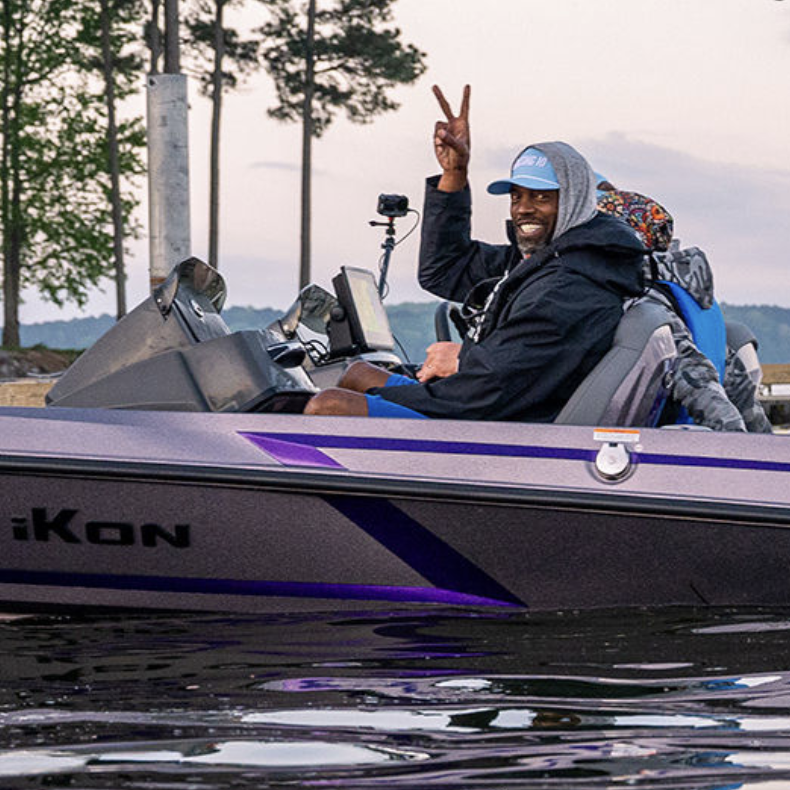 Randy Moss on a boat